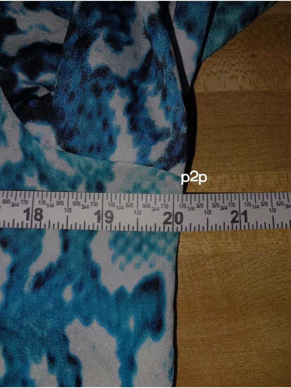 Calvin Klein Aqua Snake Print Blouse Large #BL1 - Picture 8 of 13